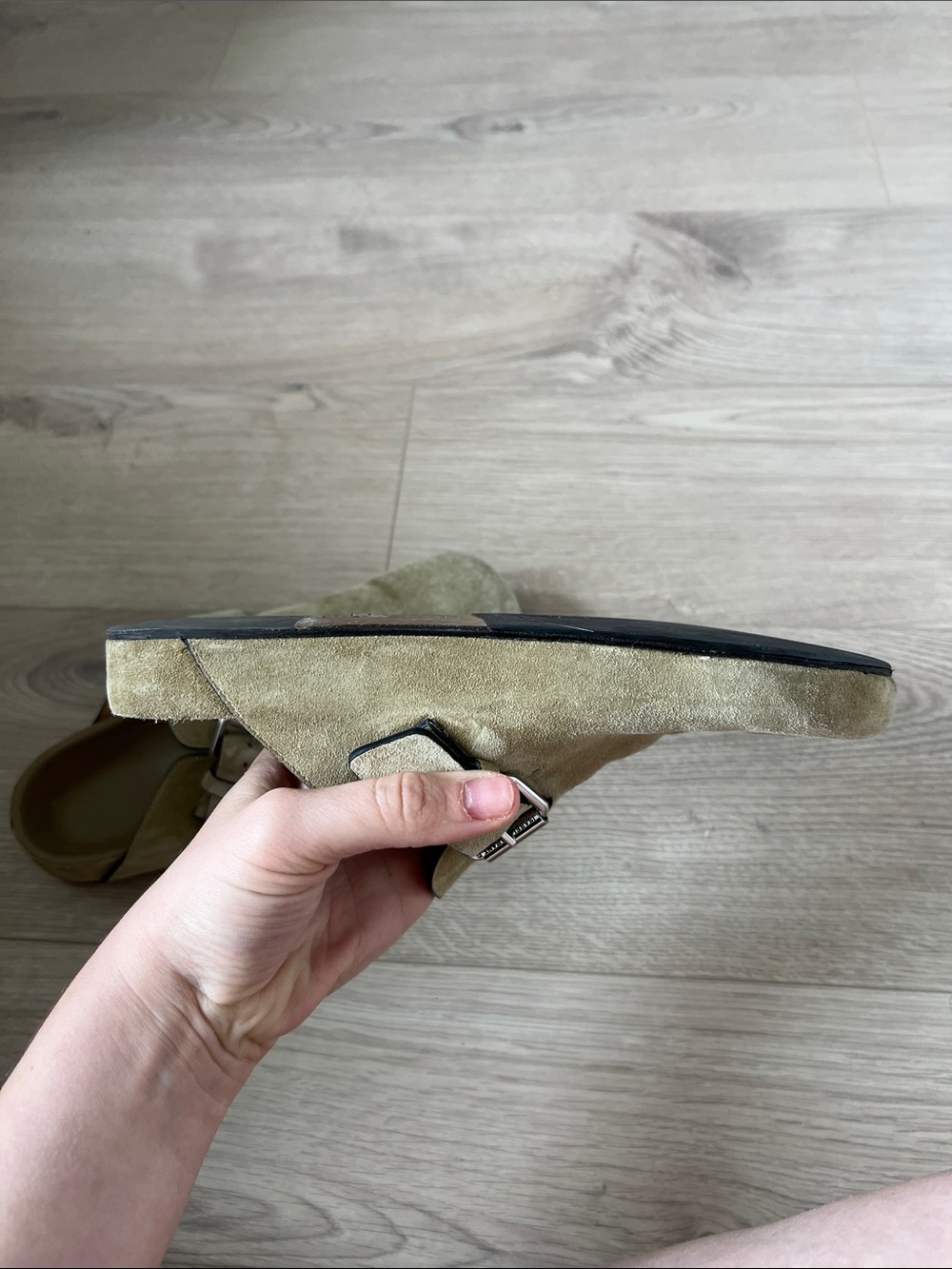 Isabel Marant Olive Green Suede Slip-On Clogs with Buckle - Picture 3 of 8